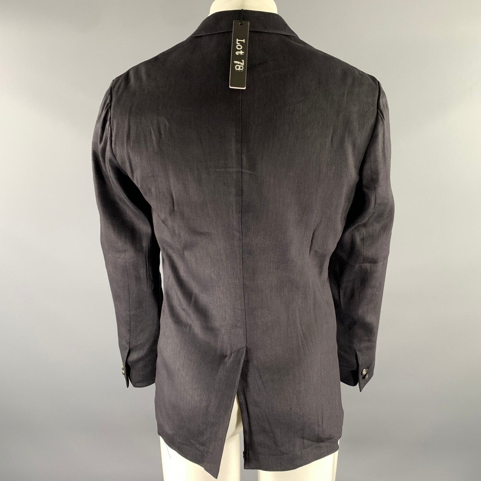 John Varvatos JOHN VARVATOS Size 40 Grey Linen Blend Sport Coat Size 40R - 4 Thumbnail
