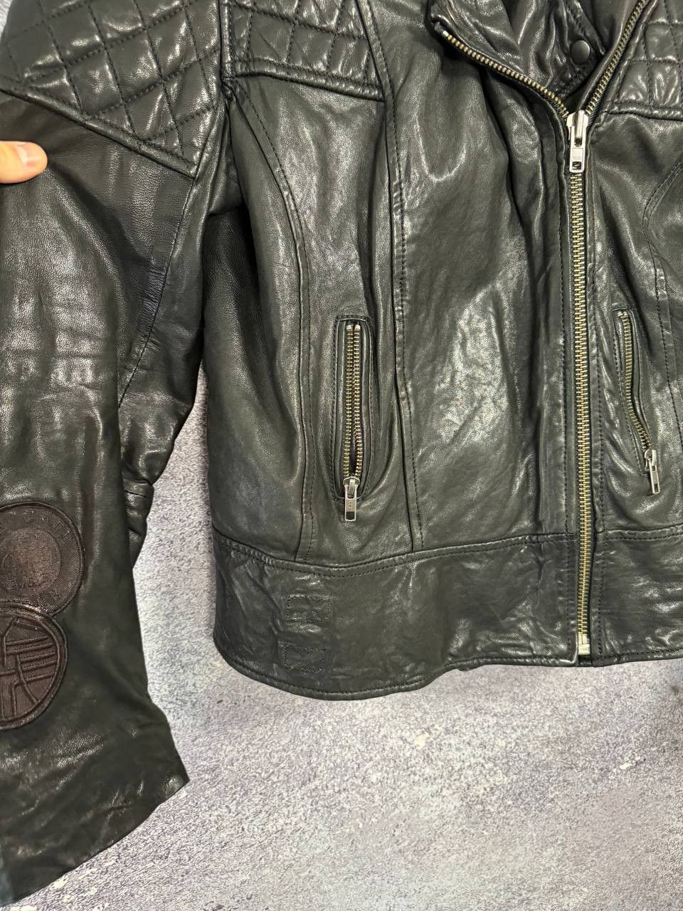 Allsaints × Vintage ALLSAINTS LEATHER BIKER JACKET WOMEN'S UK14 LAMB PAPIN Size L / US 10 / IT 46 - 7 Thumbnail
