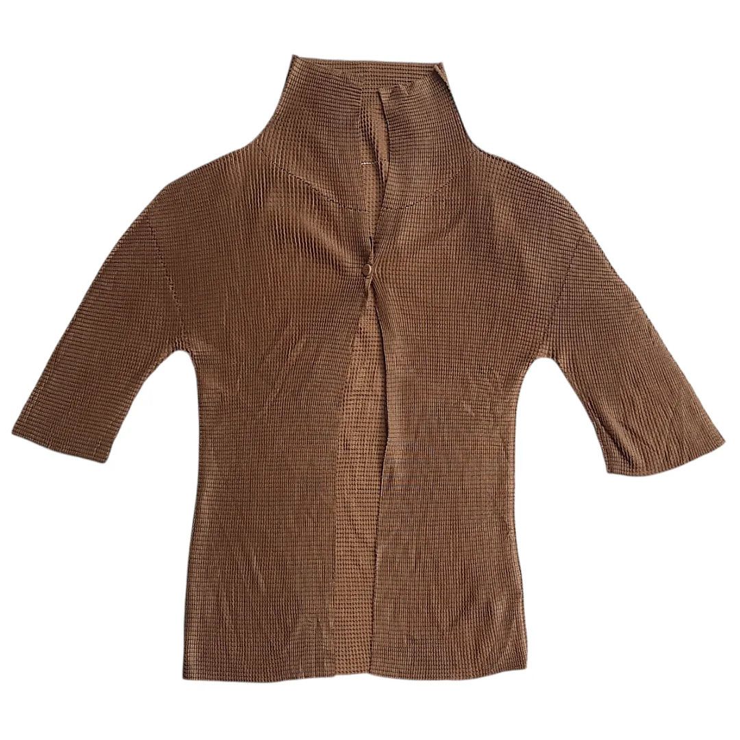 Pleats Please Issey Miyake Issey Miyake Me - A.poc Inside Mock Neck Cardigan Size ONE SIZE - 2 Thumbnail