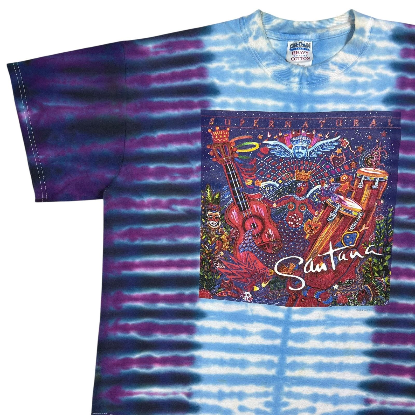 Band Tees × Gildan × Vintage Vintage 2000 Santana Supernatural album tie dye band tee (L) Size US XL / EU 56 / 4 - 4 Thumbnail
