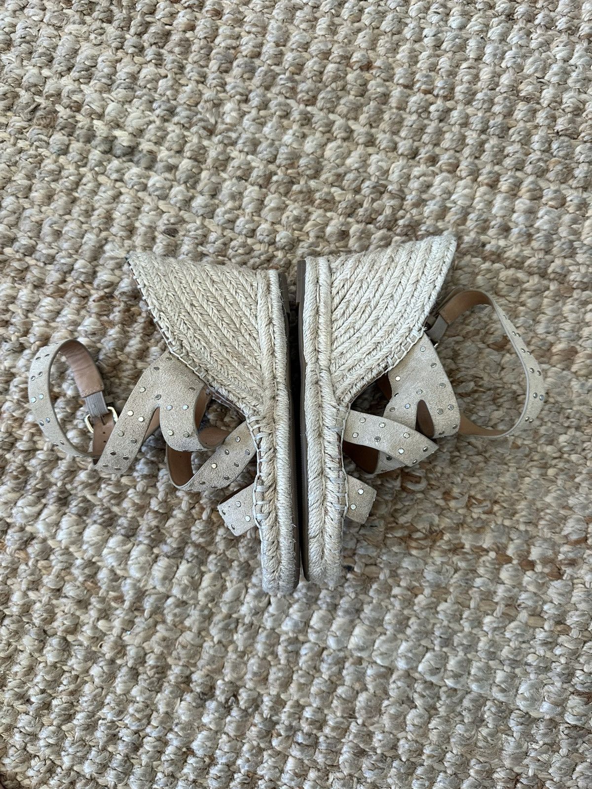 Joie JOIE KORAT SUEDE STUDDED ESPADRILLE WEDGE SANDAL SIZE 35.5 Size US 5.5 / IT 35.5 - 5 Thumbnail