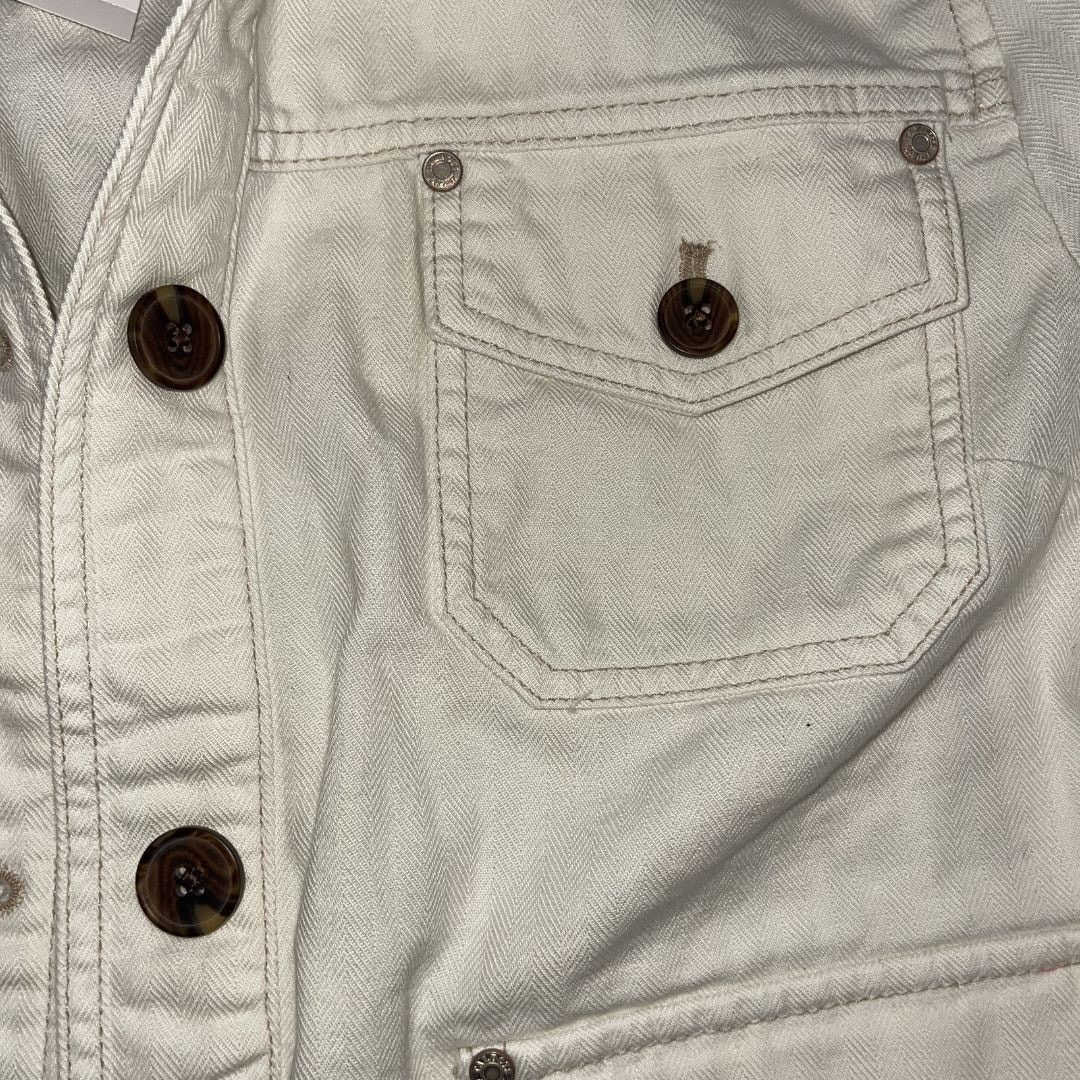 Talbots Studio Chore Button Jacket Ivory XL NWT% Cotton Casual Chic Size XL / US 12-14 / IT 48-50 - 4 Thumbnail
