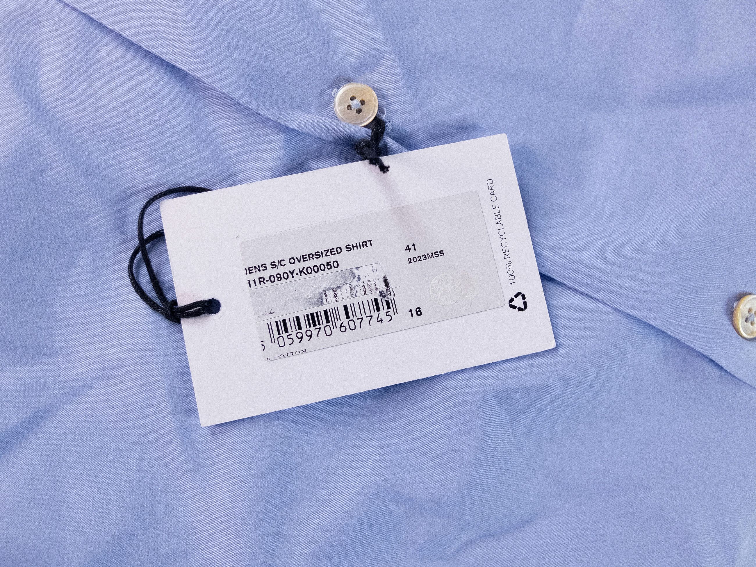 Paul Smith PAUL SMITH mainline solid blue oversize cotton shirt 16 41 Size US L / EU 52-54 / 3 - 3 Thumbnail