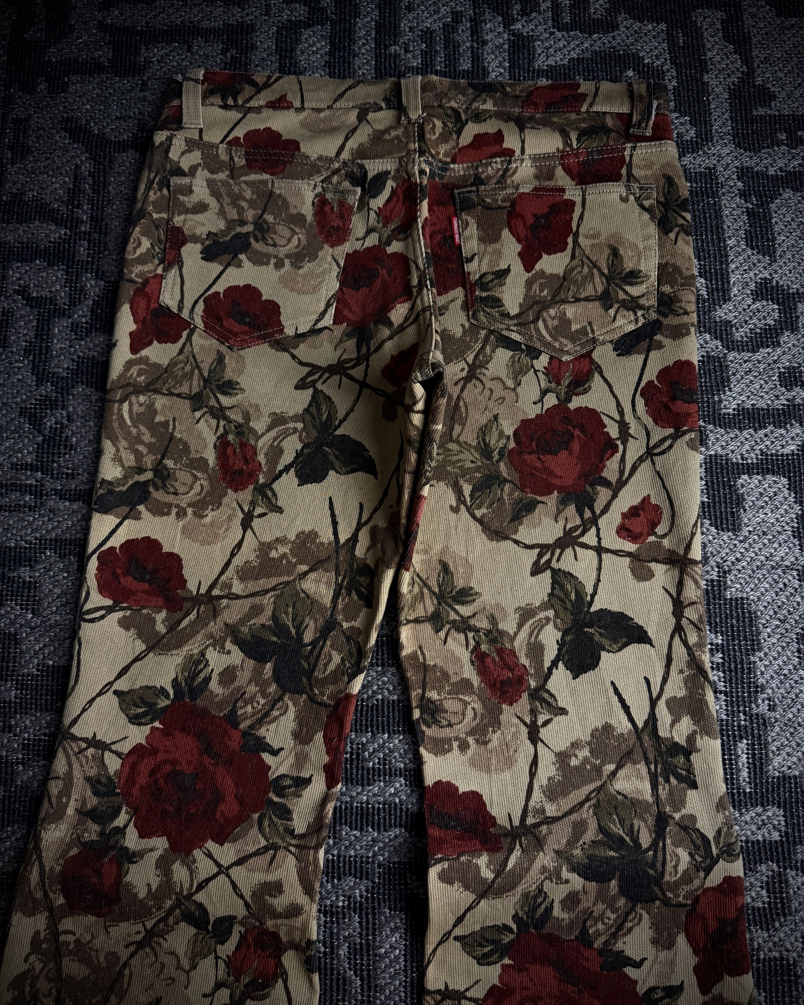 Tornado Mart Tornado Mart Rose Floral Flared Pants Size US 34 / EU 50 - 8 Thumbnail