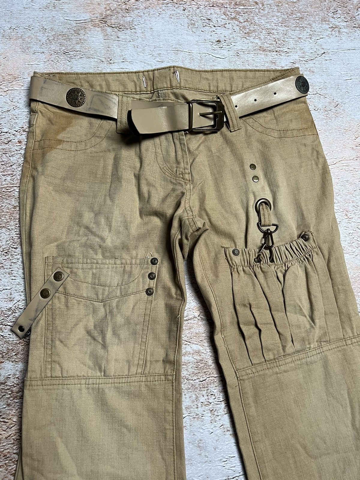 Japanese Brand Vintage Japanese cargo flare pants Size 28" / US 6 / IT 42 - 5 Thumbnail