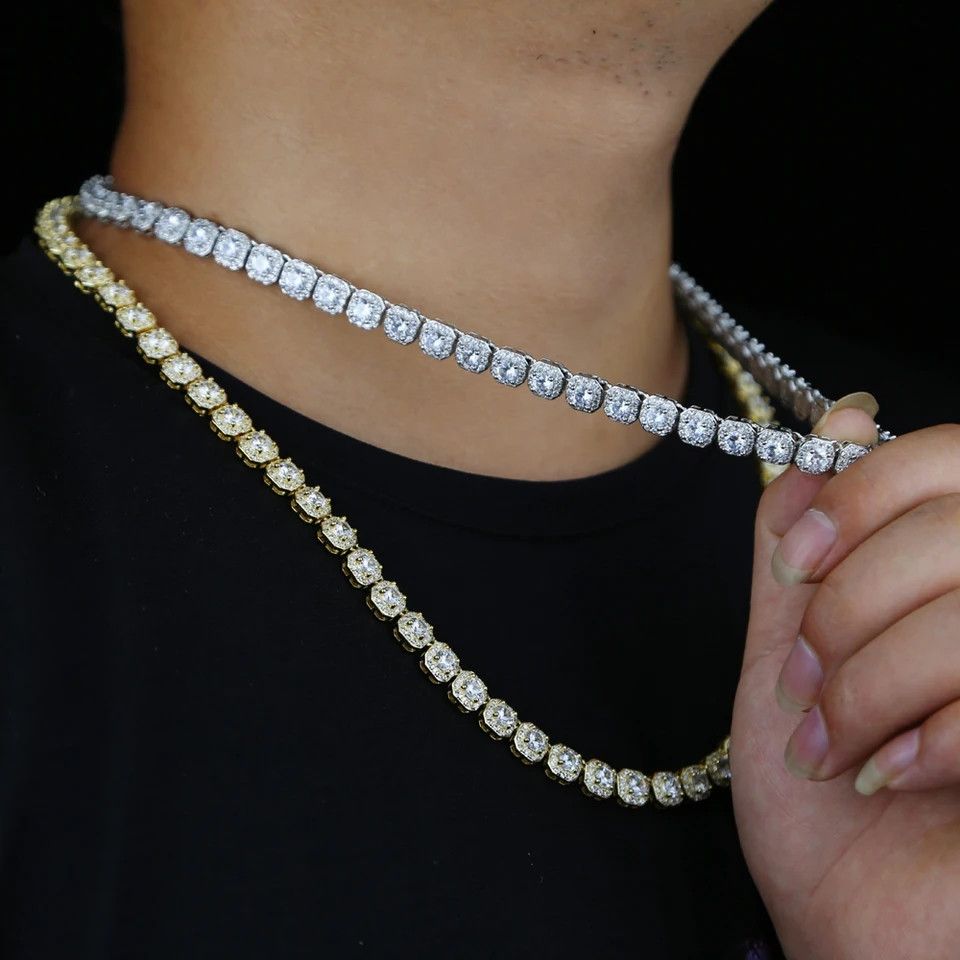 Jewelry Square Iced Out 8mm Cubic Link Necklace Size ONE SIZE - 3 Thumbnail