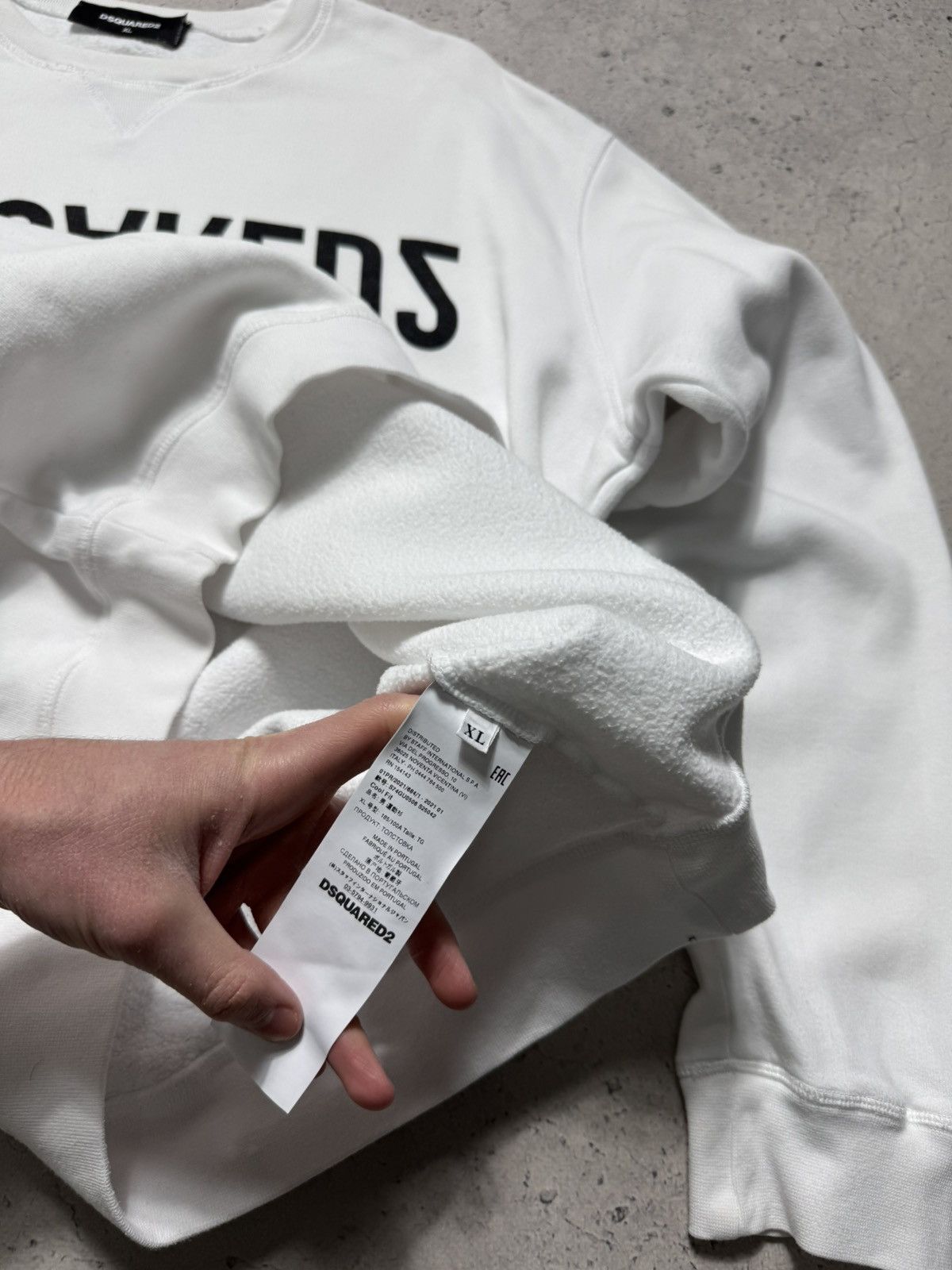 Dsquared2 Dsquared2 White Big Logo Luxury Sweatshirt Size XL Size US XL / EU 56 / 4 - 7 Thumbnail