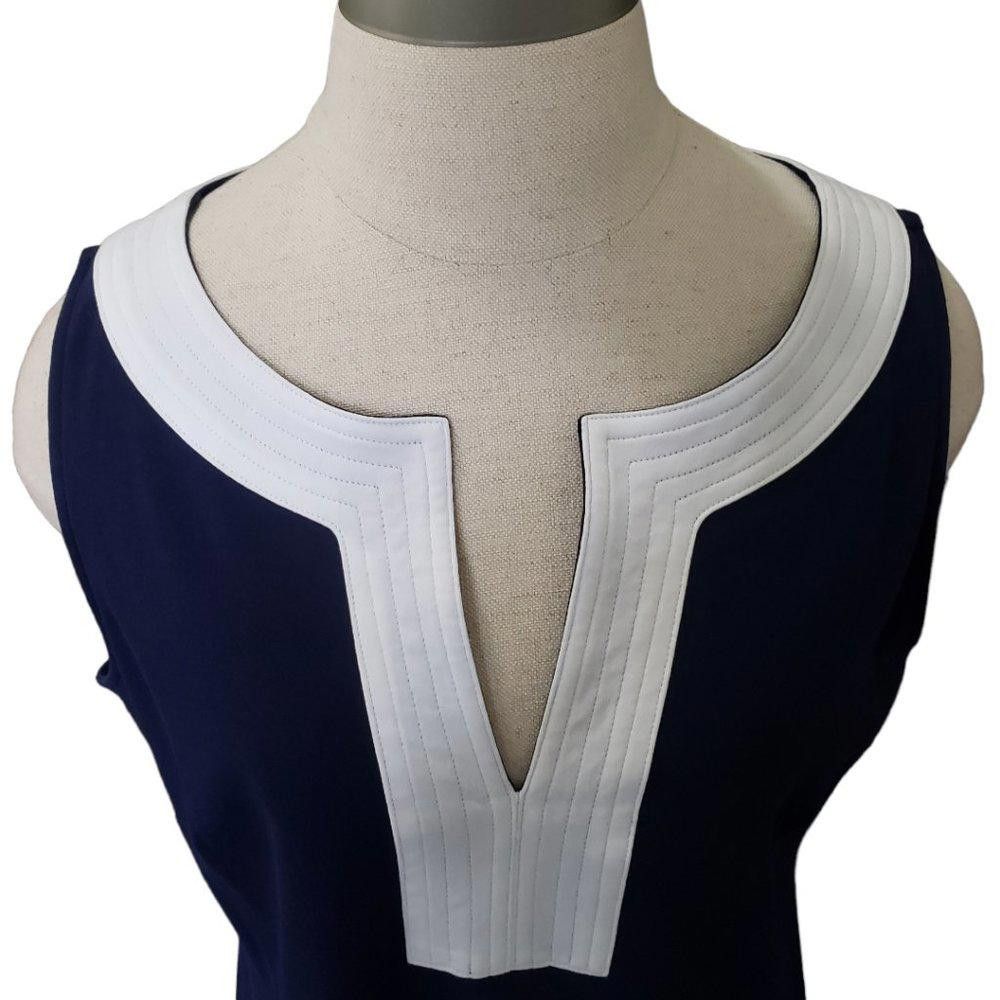 Designer CT1295 New York & Company Navy sleeveless Dress L Size L / US 10 / IT 46 - 2 Thumbnail