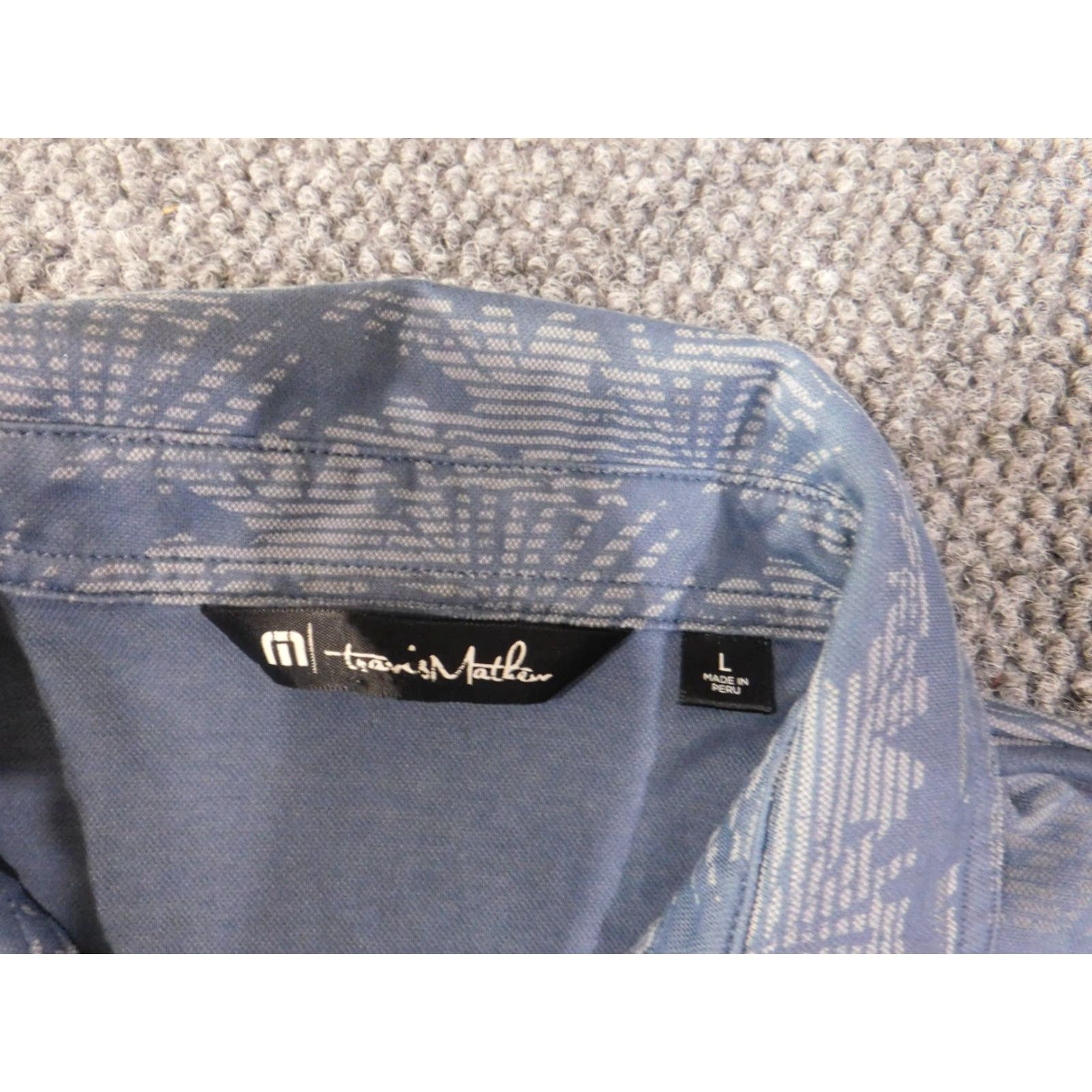 TravisMathew Travis Mathew Polo Men Large Blue Floral Knit Stretch Logo Golf Shirt Short Sleeve Button Collared Rx Vintage No Size US L / EU 52-54 / 3 - 4 Thumbnail