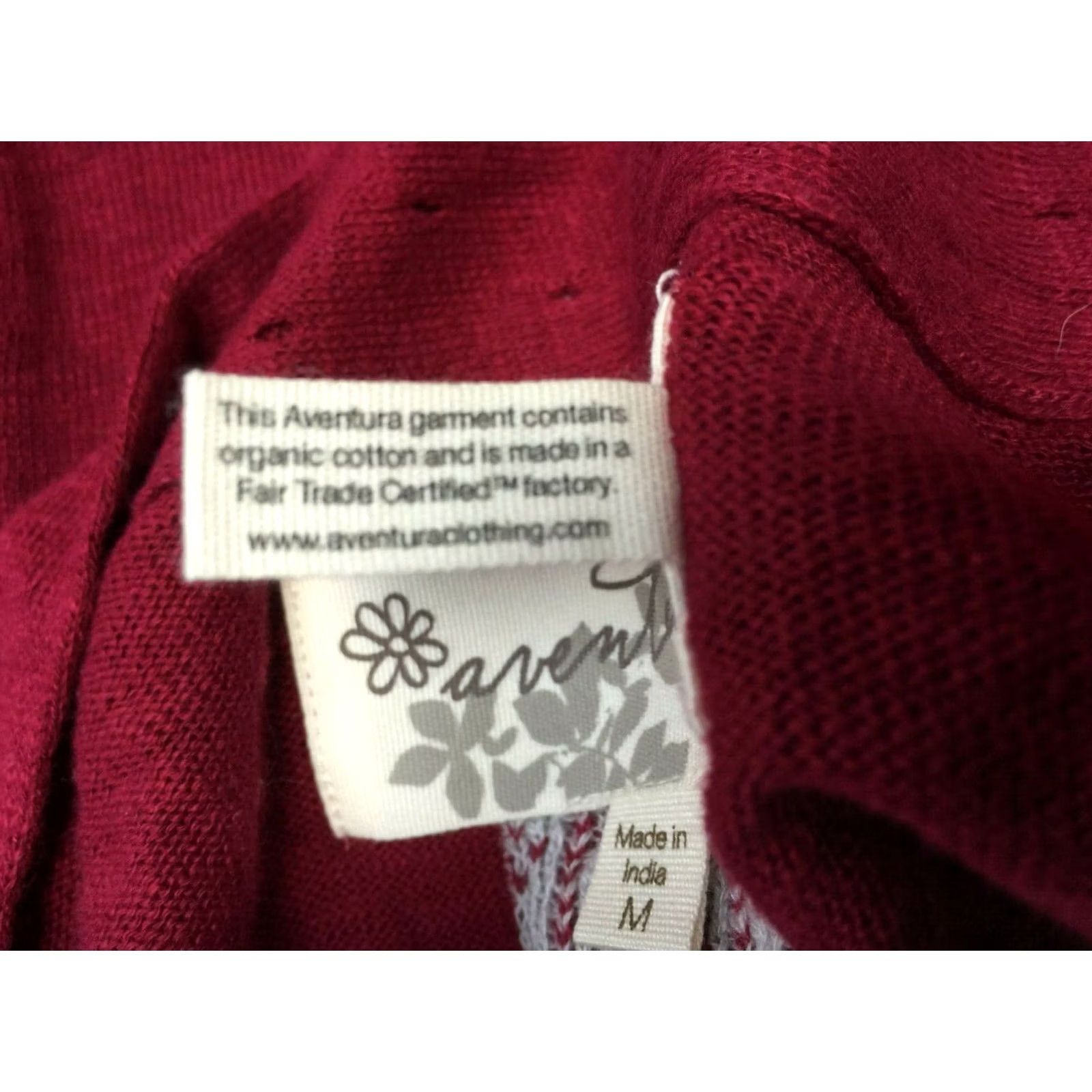 Vintage Aventura Cardigan Open Front Delia Womens Medium Red 3/4 Sleeve Organic Cotton Knit Shirt Women Geometric Classic Vintage: No Size M / US 6-8 / IT 42-44 - 6 Thumbnail