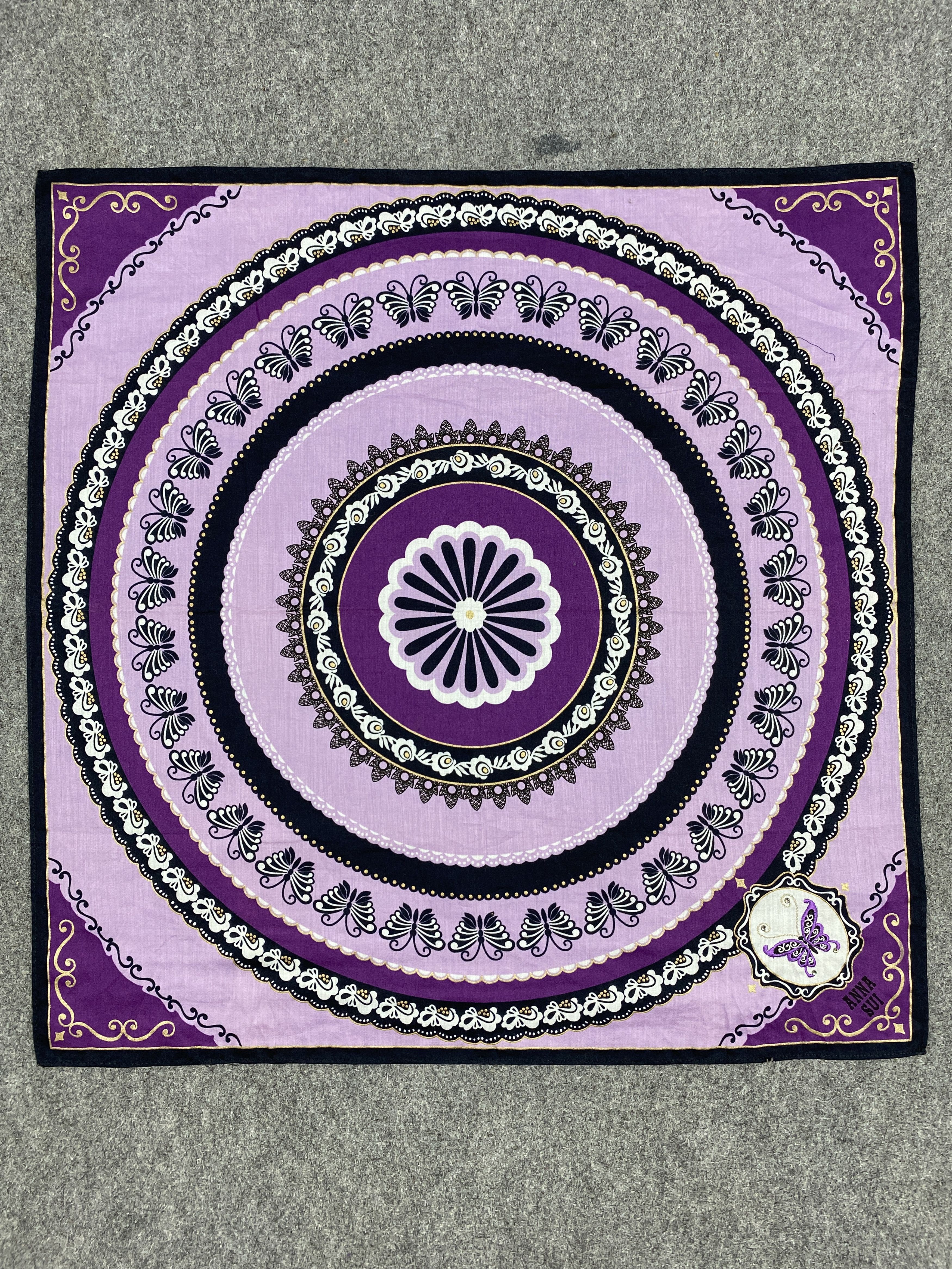 Anna Sui × Vintage Anna Sui Handkerchief / Bandana / Neckerchief HKC0279 Size ONE SIZE - 4 Thumbnail