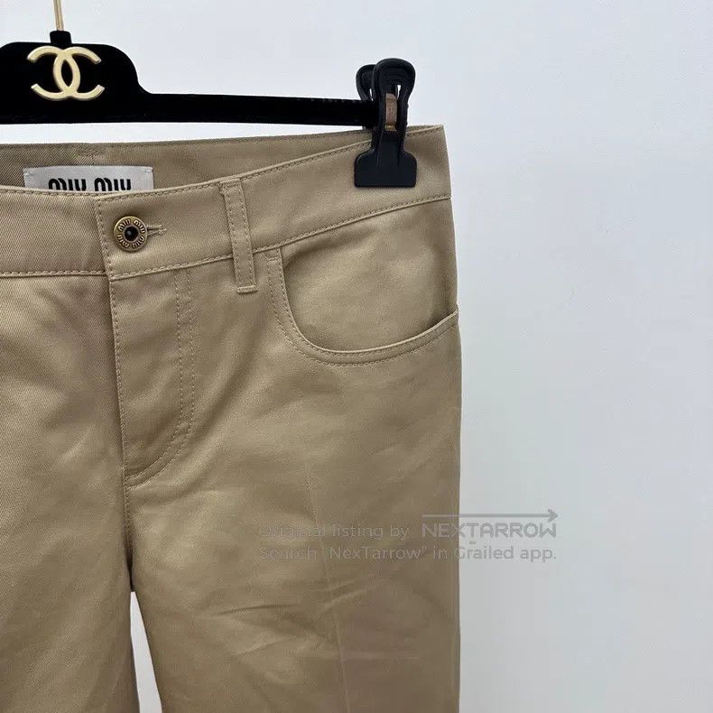 Miu Miu Miu Miu 38 Khaki overalls straight pants Size 37" - 4 Thumbnail