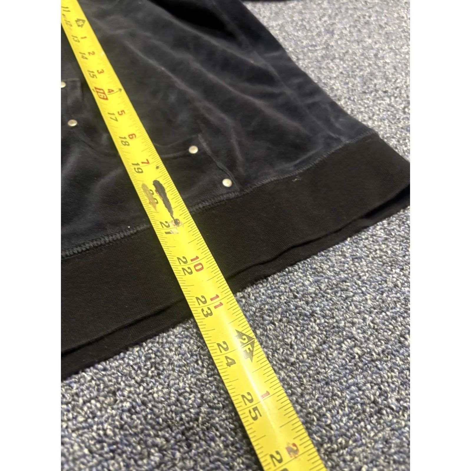 Velour VINTAGE Unbranded Velour Zip Up Hoodie Jacket Women L Black Long Sleeve Geometric Pattern Quilted Winter Fall Full Zip Size L / US 10 / IT 46 - 5 Thumbnail