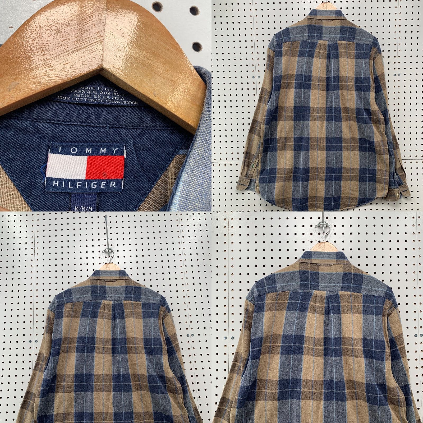 Tommy Hilfiger VINTAGE Tommy Hilfiger Button-Up Shirt Brown Plaid Adult Medium Brown Plaid 90s Mens Size US M / EU 48-50 / 2 - 8 Thumbnail