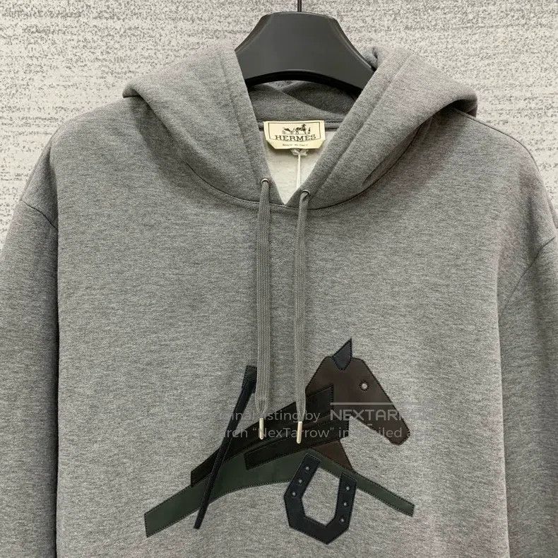 Hermes Hermes Hooded Leather Patch Hoodie Size US XL / EU 56 / 4 - 2 Thumbnail