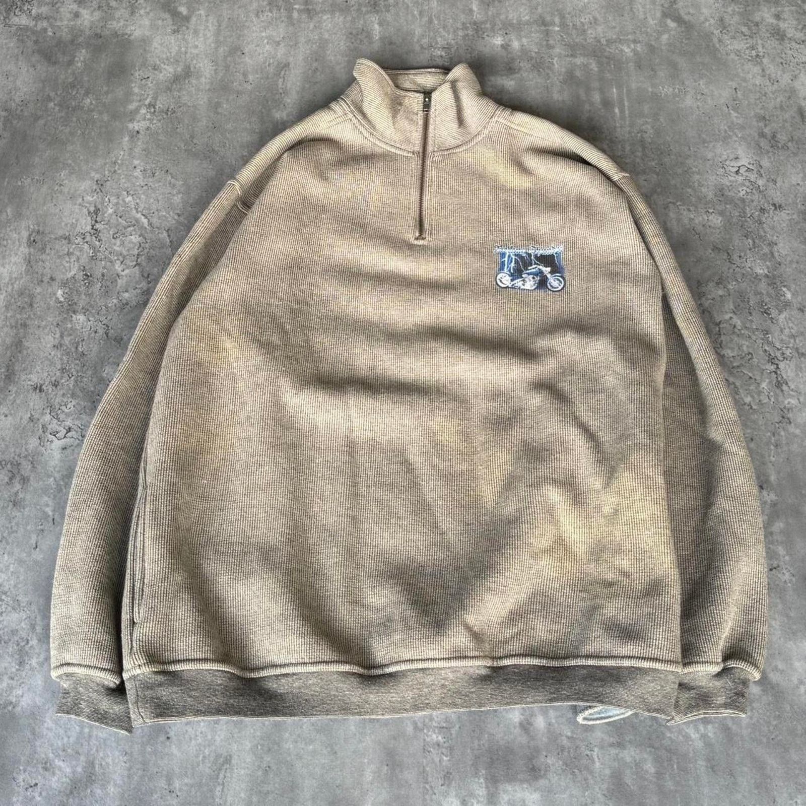 Harley Davidson × Vintage Vintage 90s USA Made Rolling Thunder Harley Knit Sweatshirt Size US XL / EU 56 / 4 - 1 Thumbnail