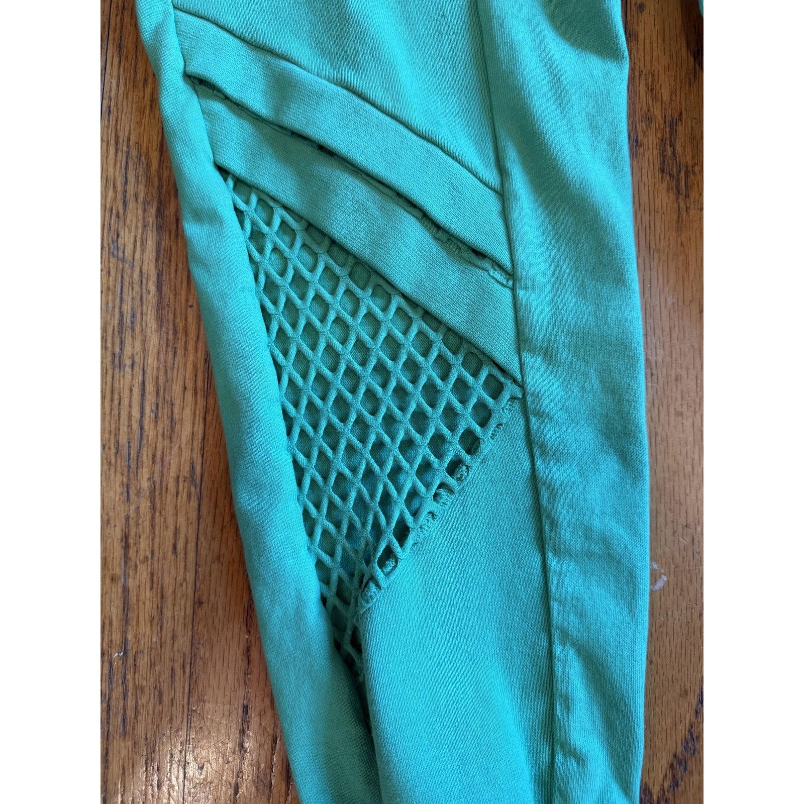 Other Noam Pants Womens XS Green Mesh Panel Joggers 100% Cotton Size 24" / US 00 / IT 34 - 6 Thumbnail