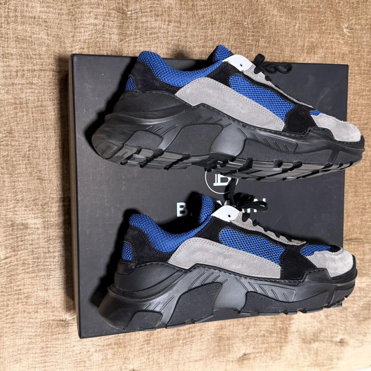 Balmain Balmain Jace Sneakers Blue/Gray Size 12 EU45 – Worn Once Size US 12 / EU 45 - 3 Thumbnail