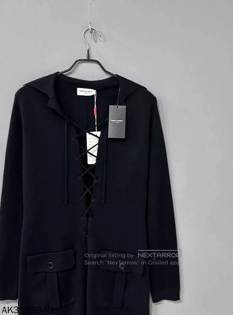 Saint Laurent Paris Saint Laurent Paris Lace-Up Long-Sleeve Dress. Size US 27 - 2 Thumbnail