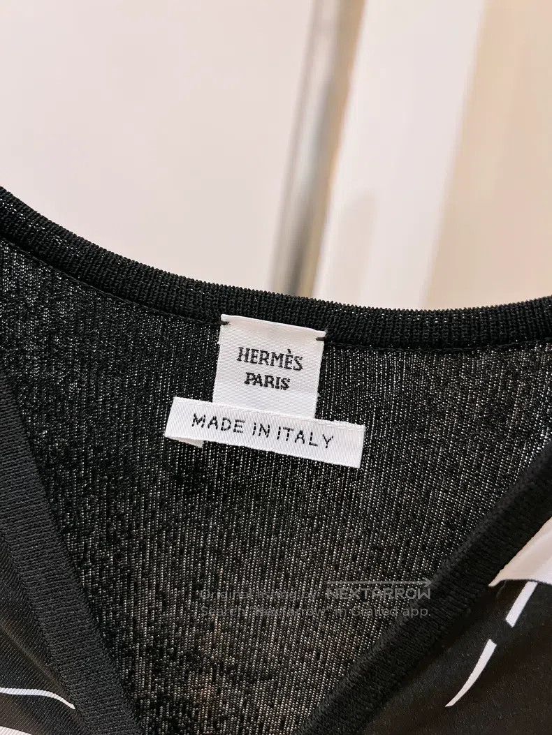 Hermes Hermes Black and White Patchwork Silk Dress Size XXS / US 00 / IT 34 - 8 Thumbnail