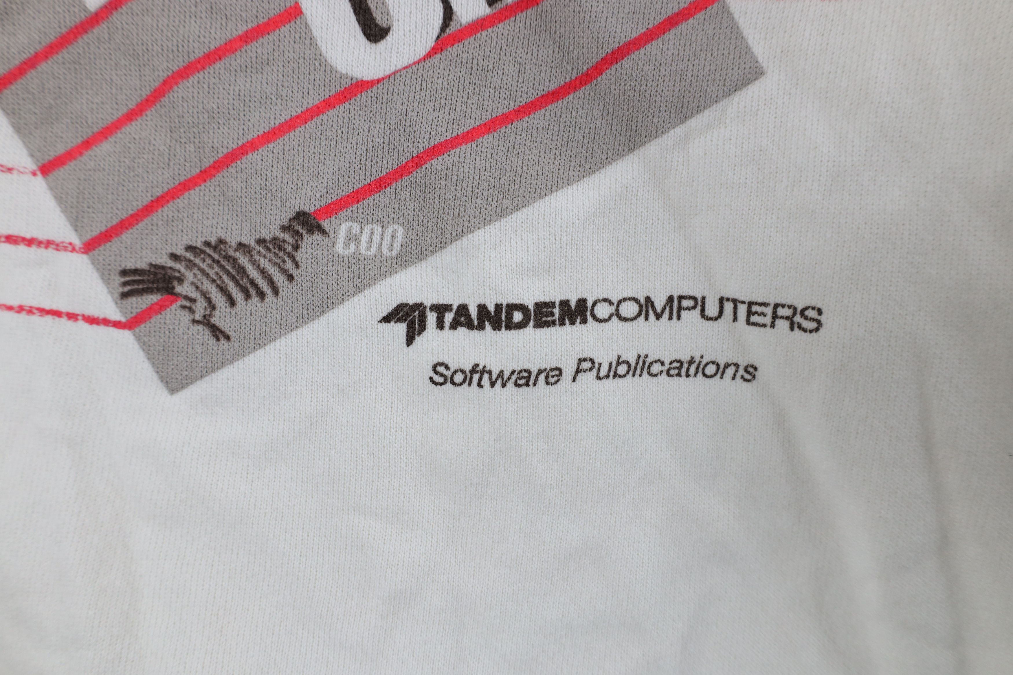 Vintage Vintage 80s Streetwear Computers Nerd Sweatshirt White Size US L / EU 52-54 / 3 - 5 Thumbnail