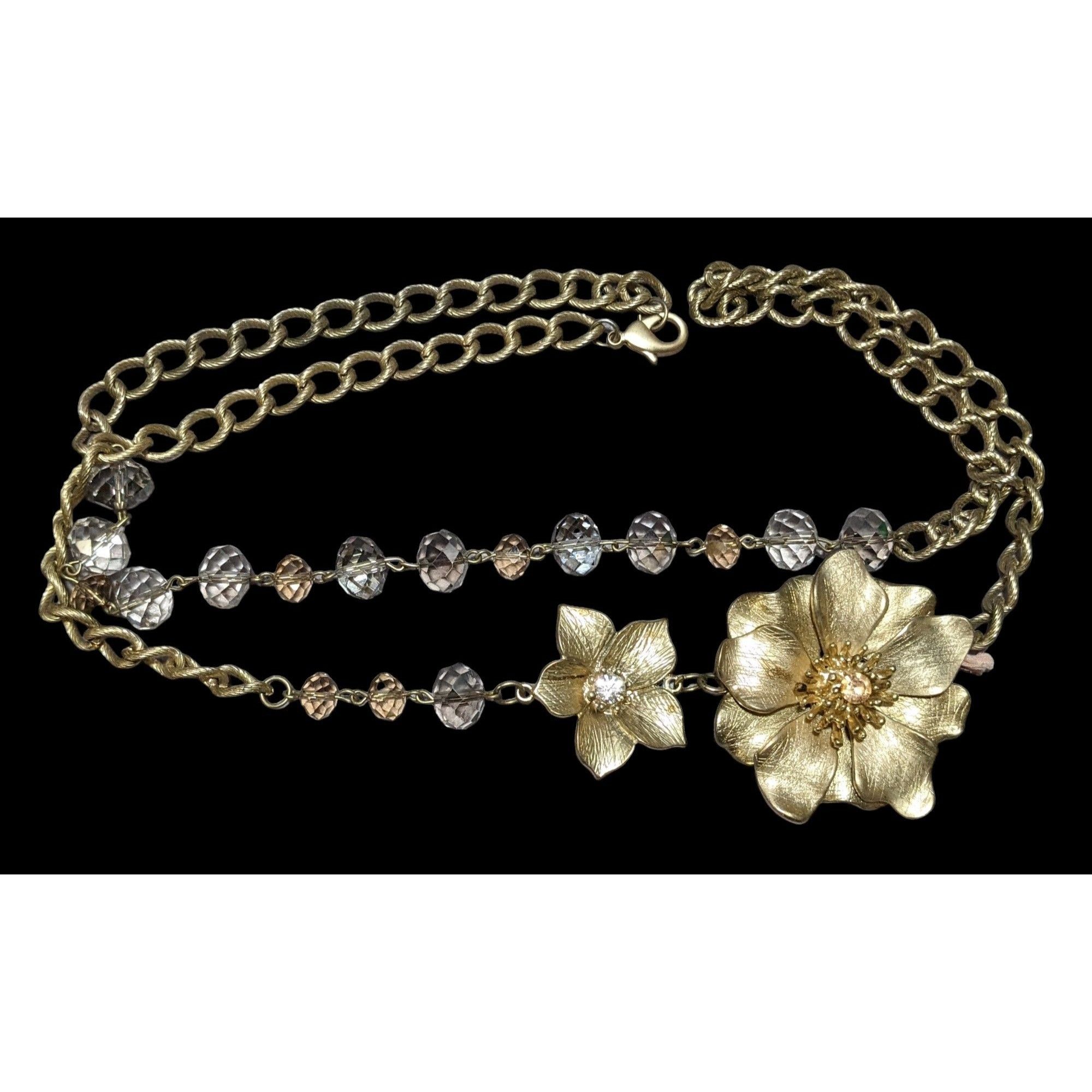 Other Vintage Glam Gold Floral Statement Necklace Size ONE SIZE - 1 Thumbnail