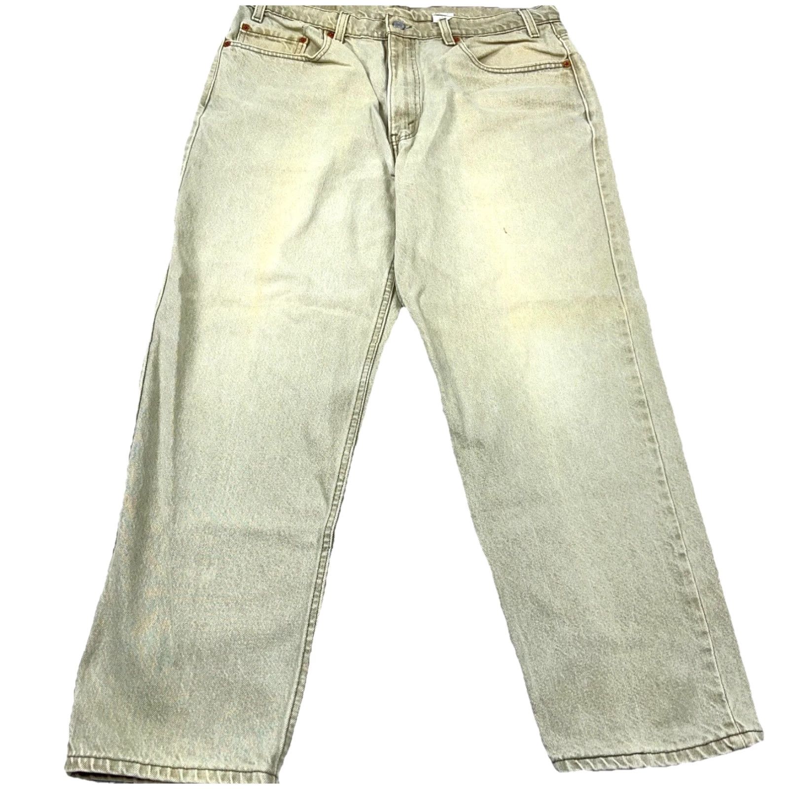 Levi's VINTAGE Levi's Jeans Men 38x30 550 Relaxed Fit Tan Blue 90s USA Denim Cotton 5-Pocket Mens Jeans Size US 38 / EU 54 - 2 Thumbnail