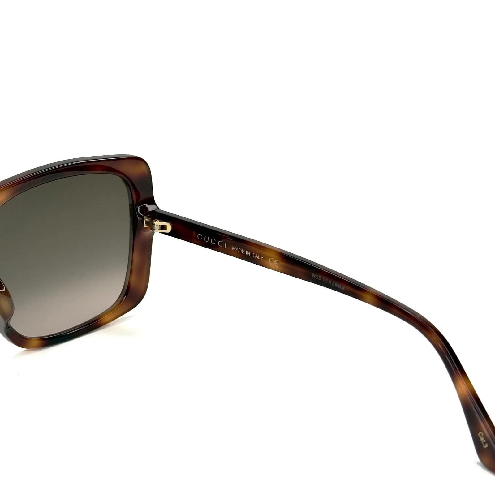 Gucci GUCCI 0728 Brown Stud Logo Oversized Sunglasses GG0728S 002 Size ONE SIZE - 3 Thumbnail