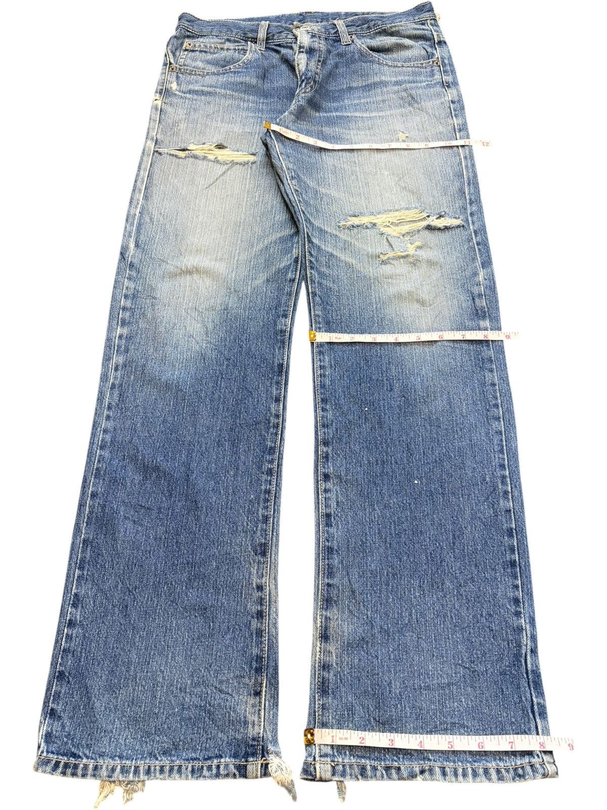 Edwin Vintage Japanese Brand Faded Wash Distress Loose Jeans Size 31" - 8 Thumbnail