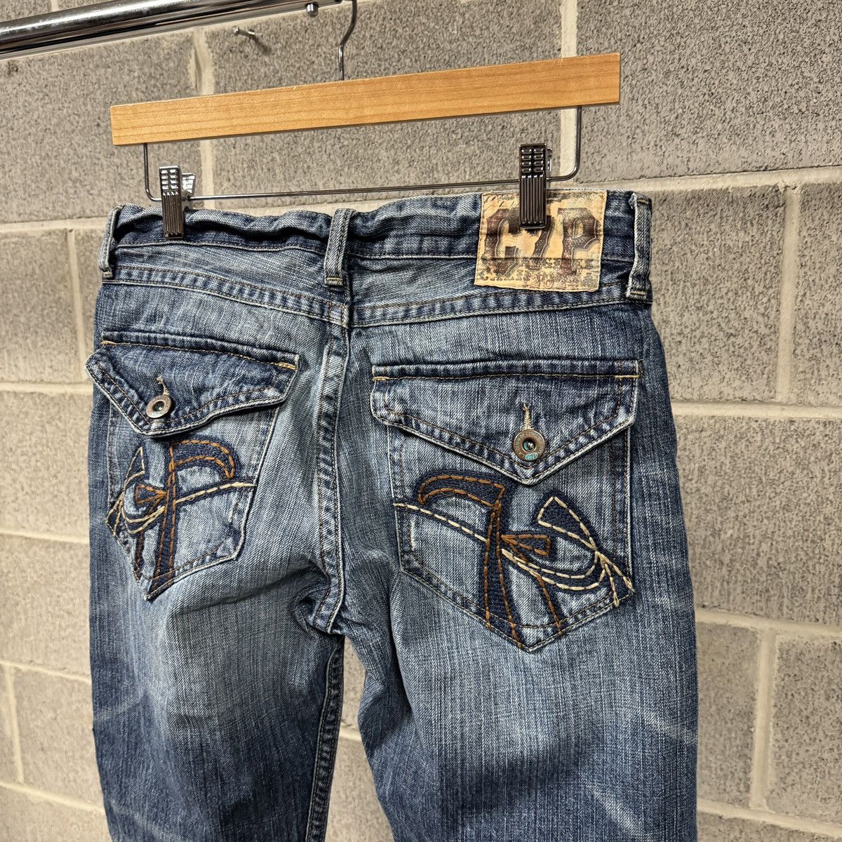 Vintage Y2K Baggy Embroidered Distressed Faded Jeans ERD Grunge Size US 30 / EU 46 - 7 Thumbnail