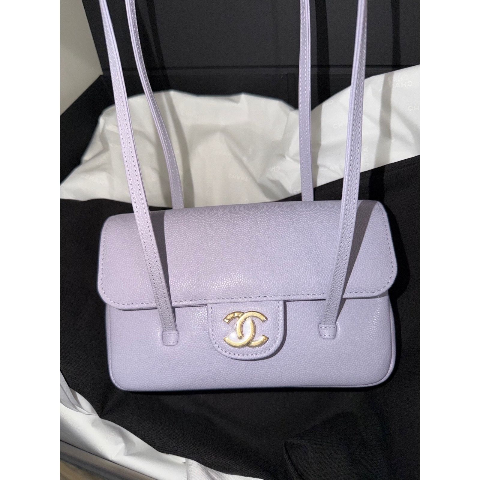 Chanel Chanel 26S Preppy Coco Mini Purple Caviar Leather Gold CC Lg Size ONE SIZE - 3 Thumbnail