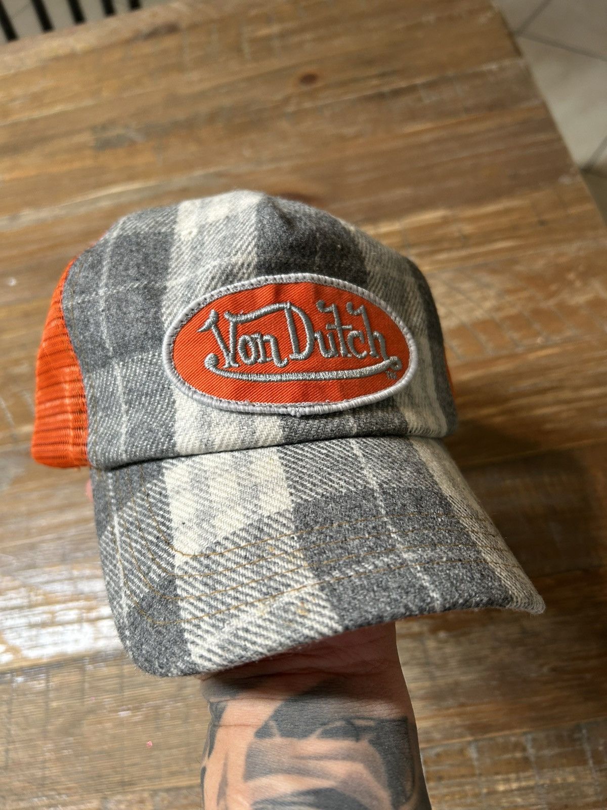 Von Dutch VTG VON DUTCH FLANNEL ORANGE TRUCKER Hat Size ONE SIZE - 6 Thumbnail