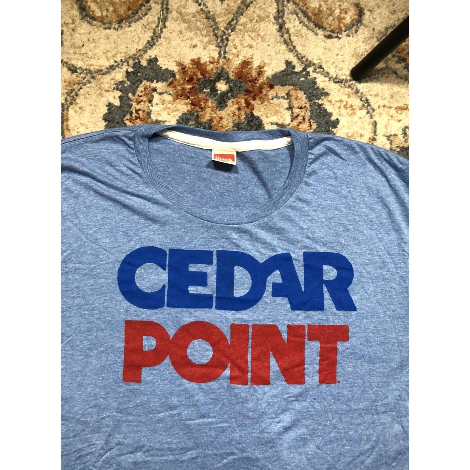 Vintage VINTAGE Cedar Point Shirt Mens XL Blue Homage Graphic Tee Theme Park Size US XL / EU 56 / 4 - 2 Thumbnail
