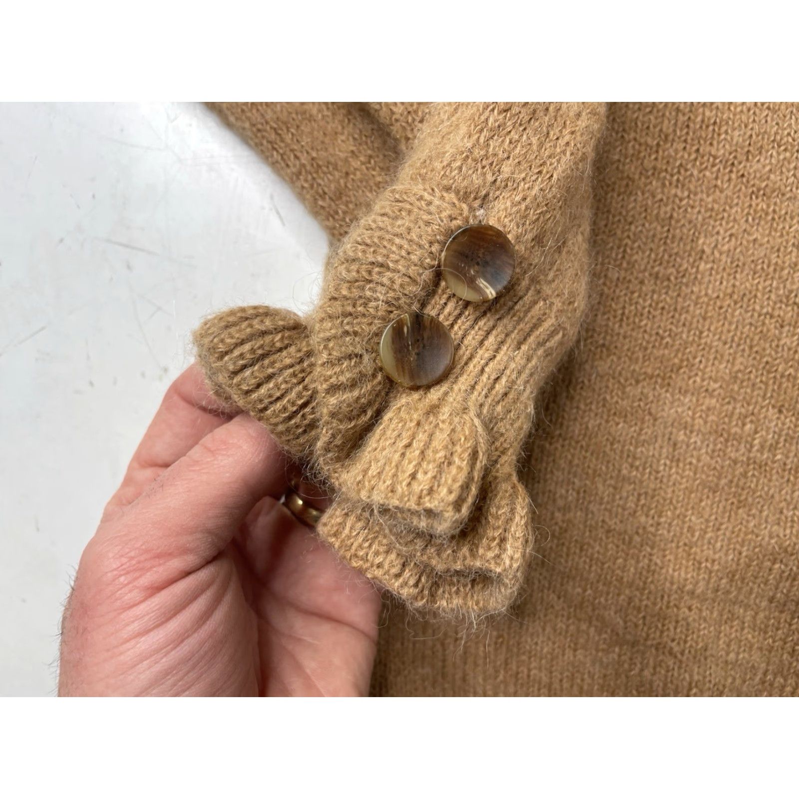 Vintage Sezane Cardigan Mia Sweater Mohair Wool Stretch Knit V-Neck Women’s M Brown Knit Cardigan Sweater Women Size M / US 6-8 / IT 42-44 - 3 Thumbnail