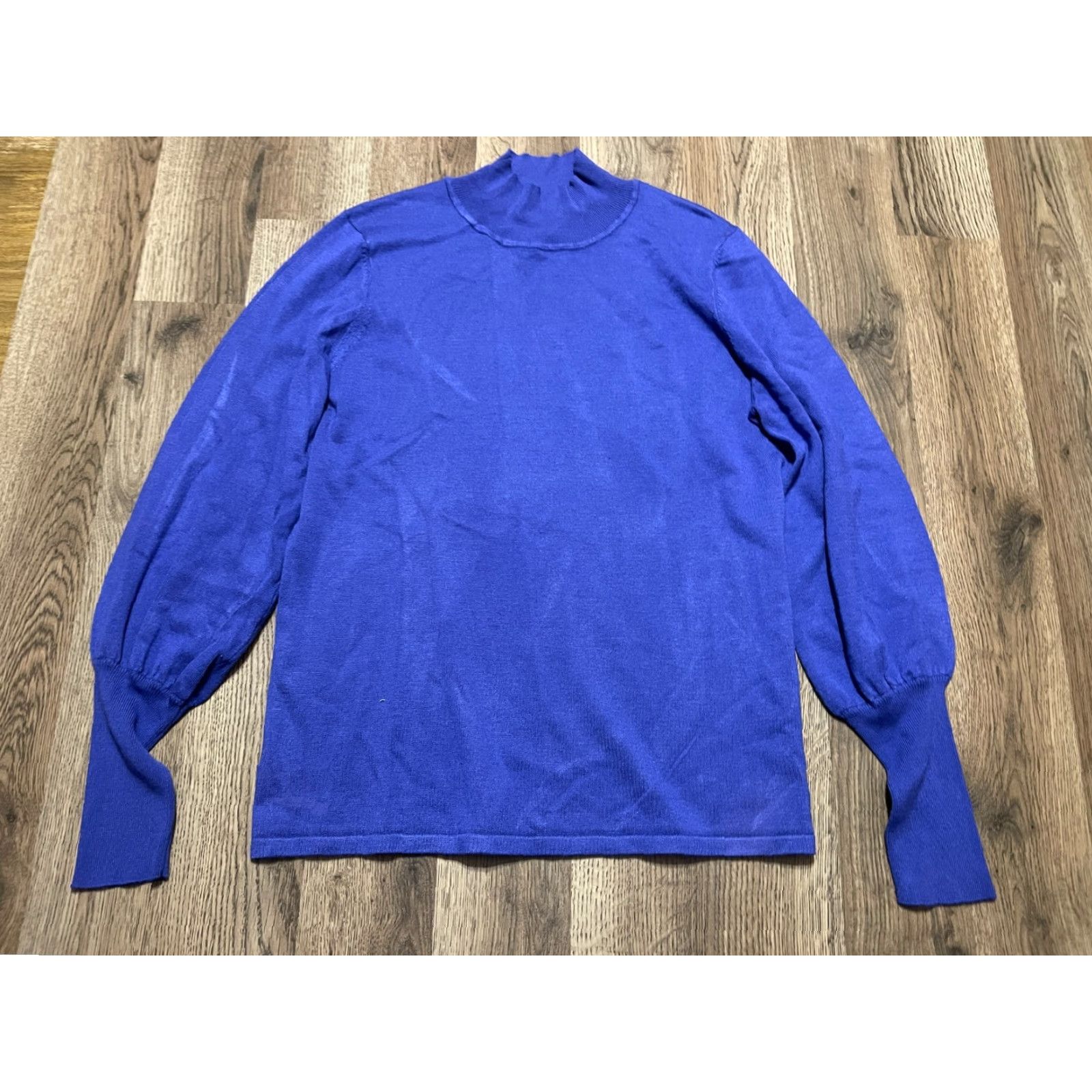 Vintage Erin London Sweater Women’s Large Blue Pullover Mock Neck Casual Knit Pullover London Style Womens Size L Regular Size L / US 10 / IT 46 - 2 Thumbnail