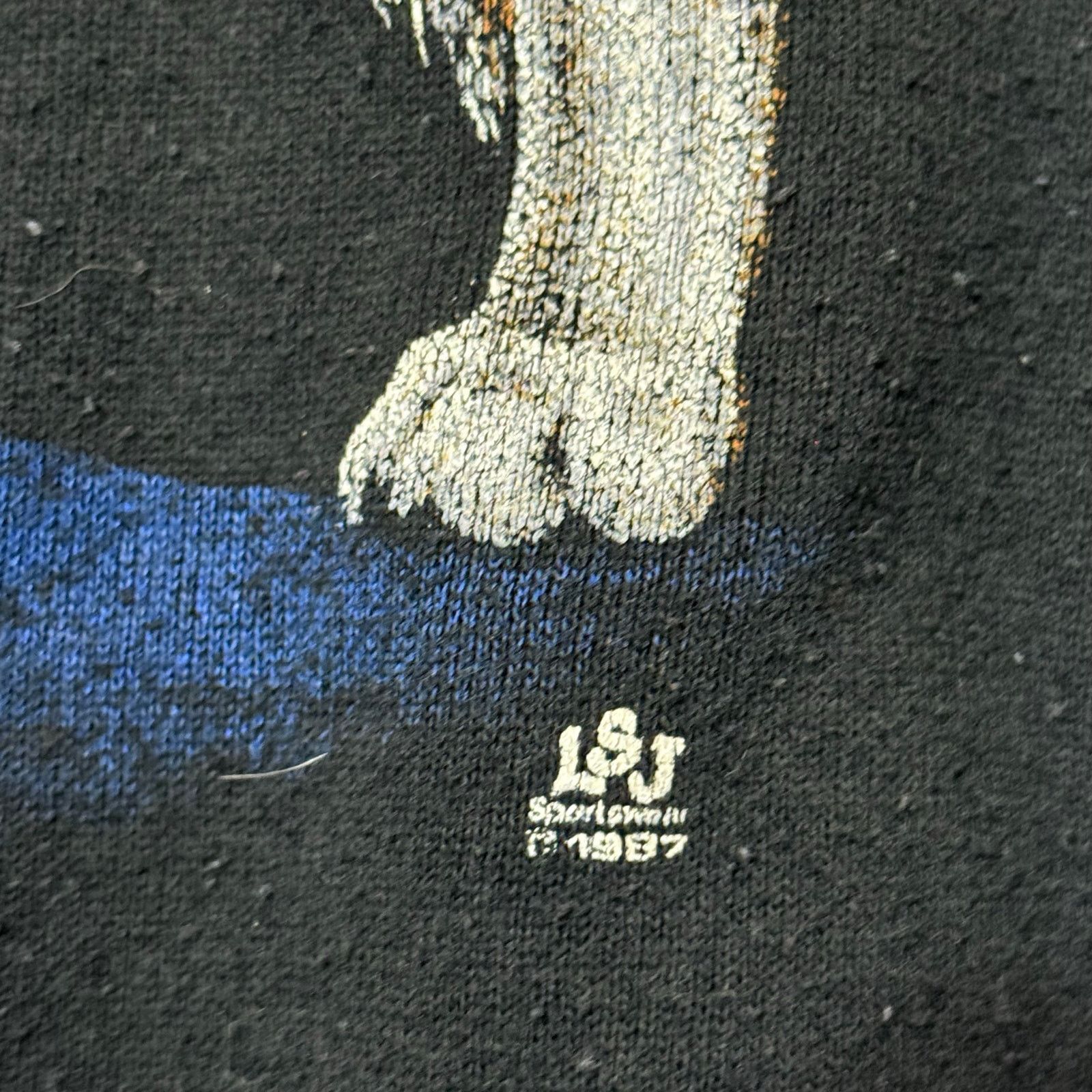 Jerzees Vintage 1987 LSJ Wolf In The Night Crewneck Size US M / EU 48-50 / 2 - 3 Thumbnail