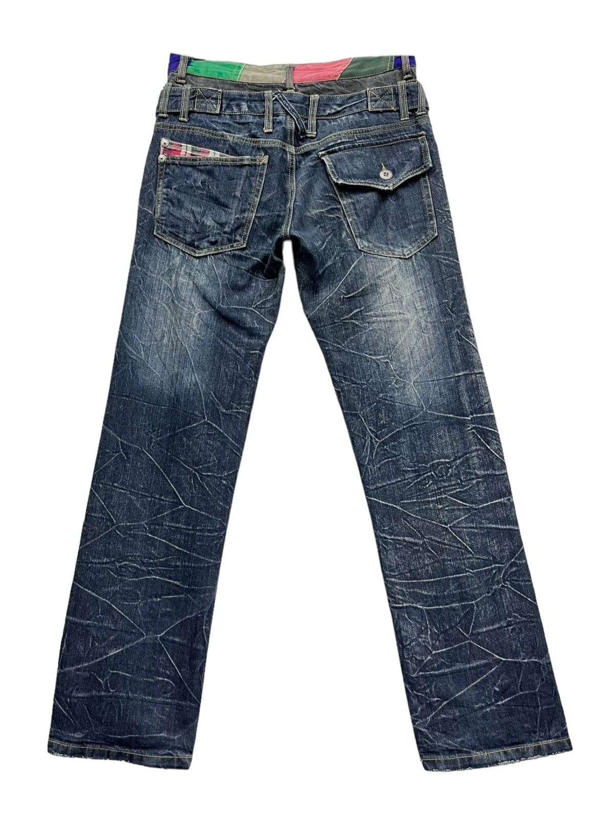 Japanese Brand 🔥PATINA Punk Tartan Double Waist Bondage Zippers Denim Size US 30 / EU 46 - 6 Thumbnail
