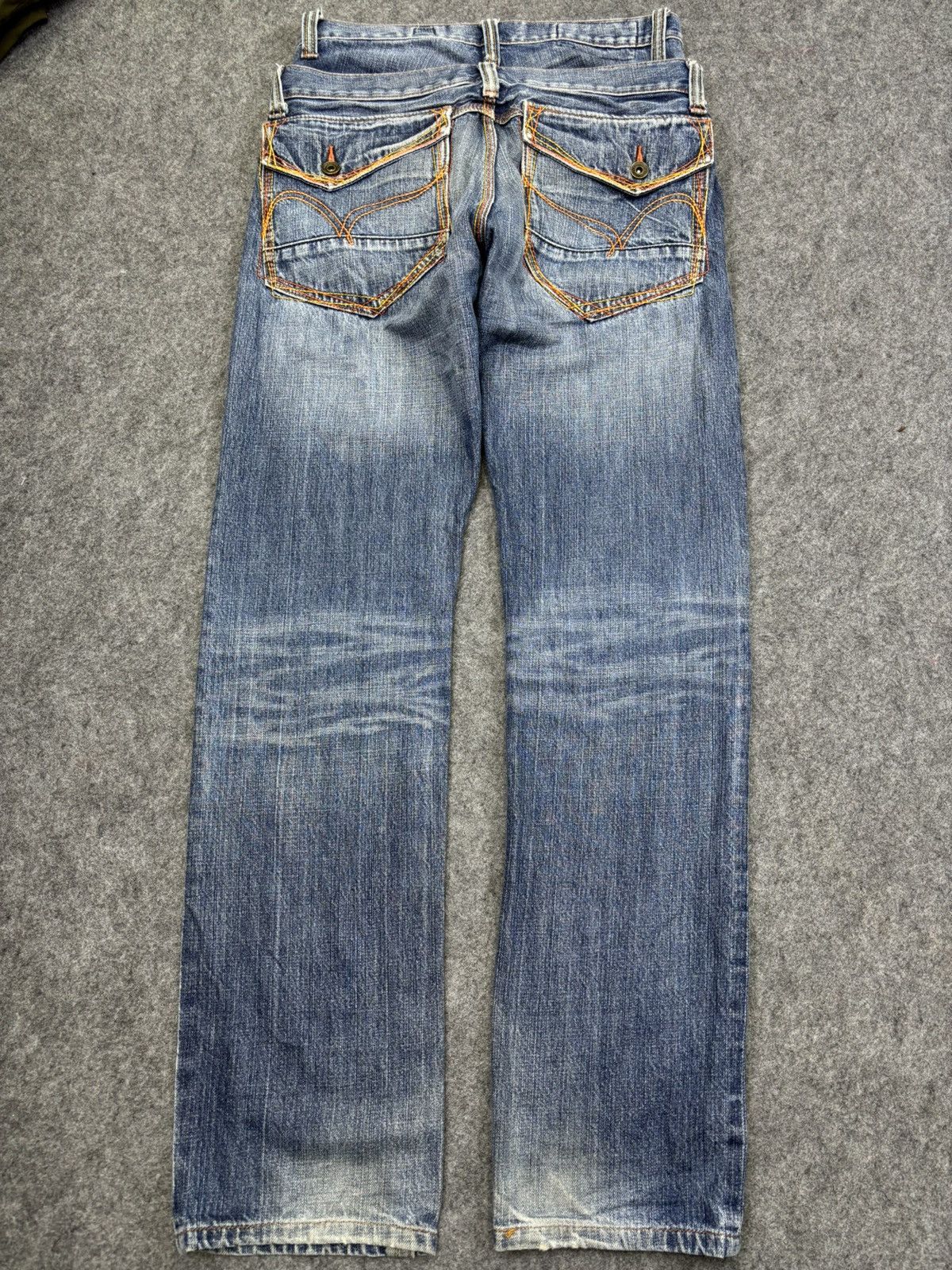 Japanese Brand 💥Insane💥Rush Hour Double Waist stone Wash Denim F759 Size US 30 / EU 46 - 19 Thumbnail