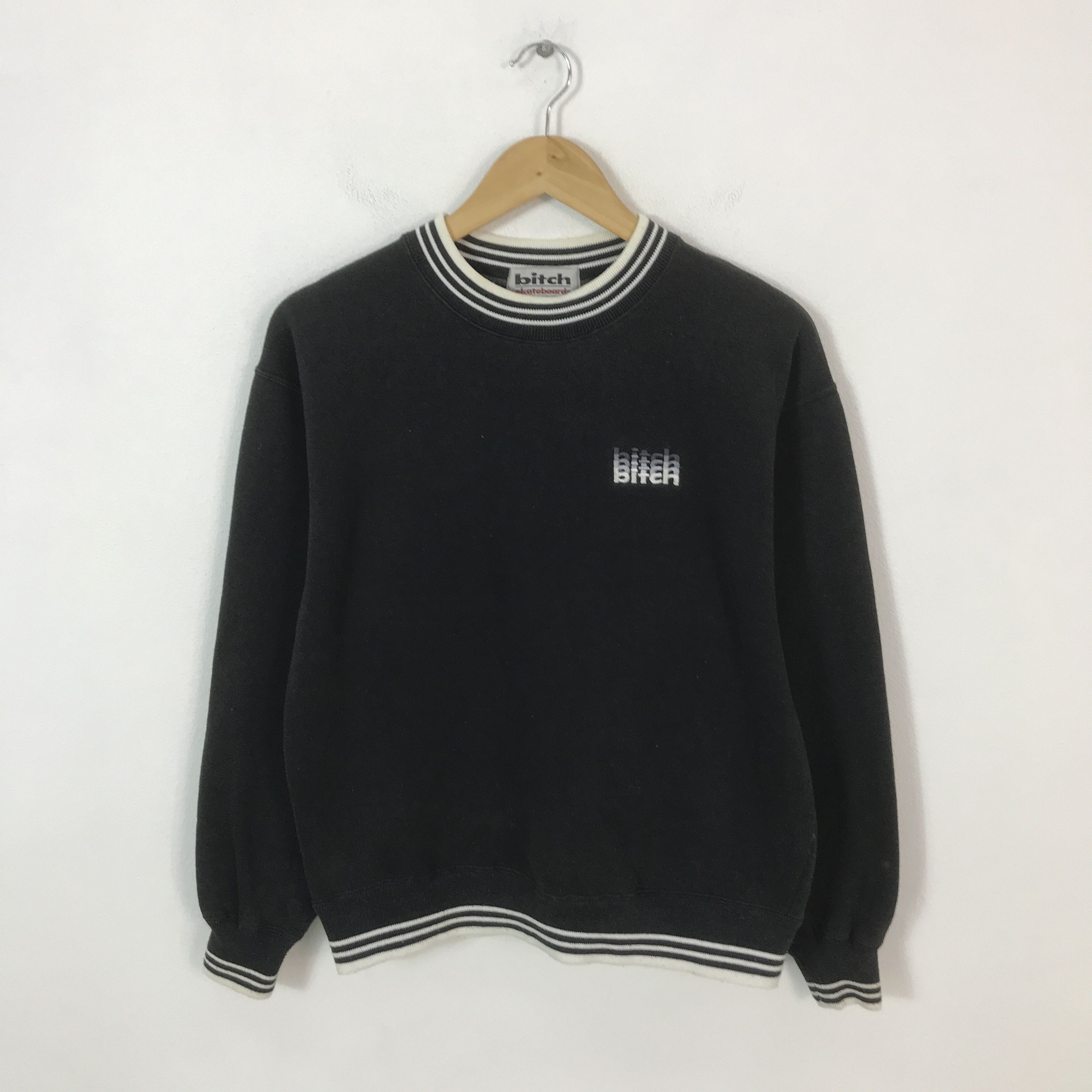 Japanese Brand 90s Vtg Bitch Skateboards Stripe Hoodie | Grailed