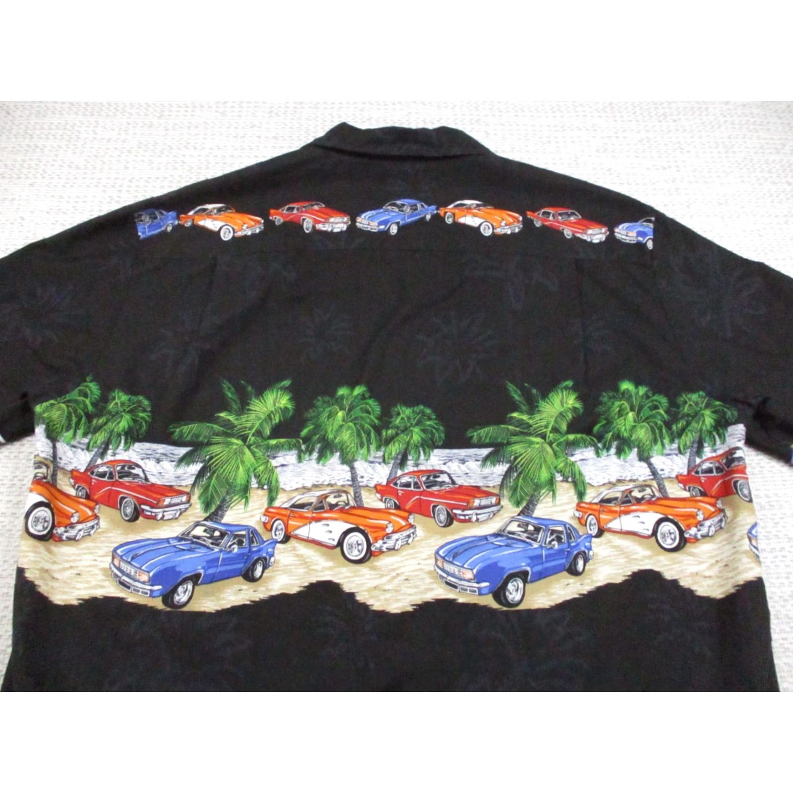 Vintage Pacific Legend Shirt Mens XL Black Hawaiian Retro Cars Palm Trees Aloha Size US XXL / EU 58 / 5 - 6 Thumbnail