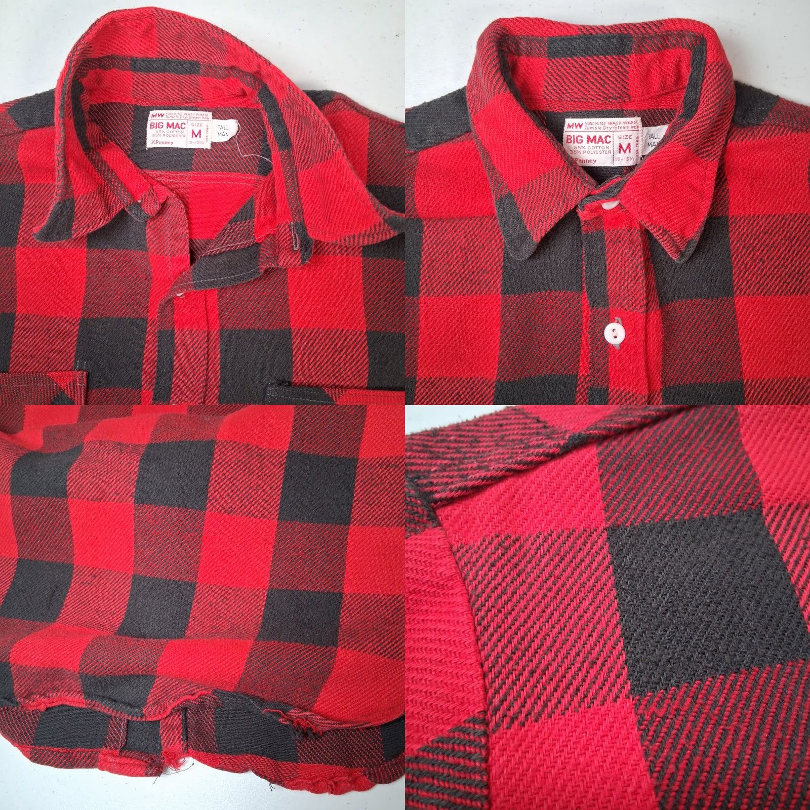Vintage VINTAGE JC Penney Big Mac Flannel Shirt Men M Tall Red Buffalo Plaid Work Size US M / EU 48-50 / 2 - 8 Thumbnail