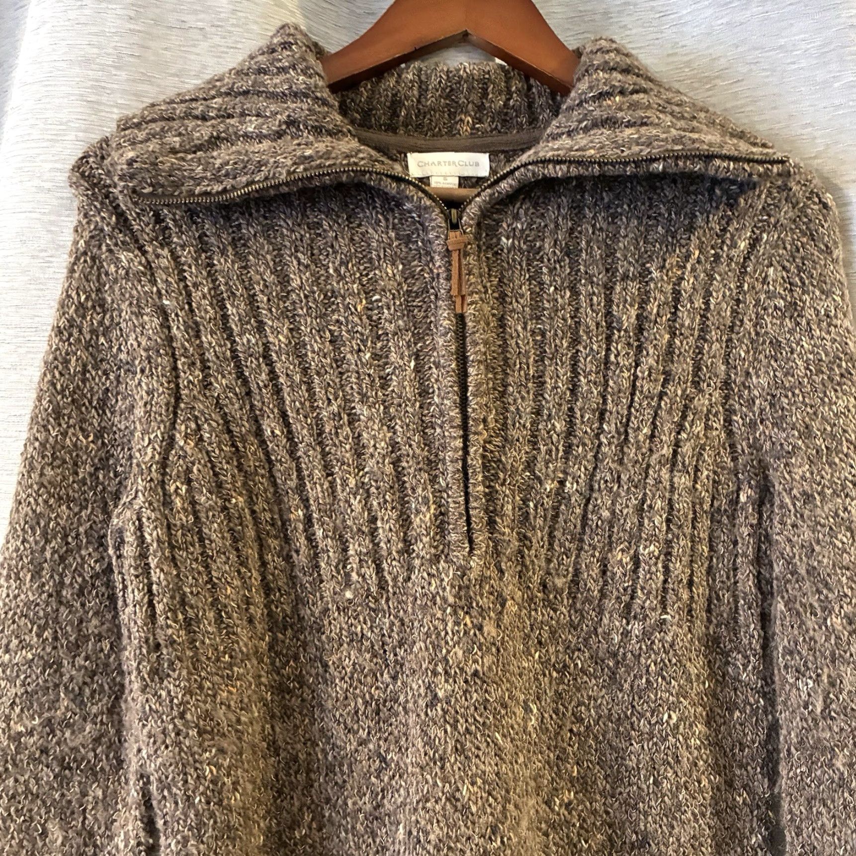 Charter Club Charter Club Sweater Women’s Small Flecked Yarn Knit Quarter Zip Cabincore Ski Size S / US 4 / IT 40 - 3 Thumbnail