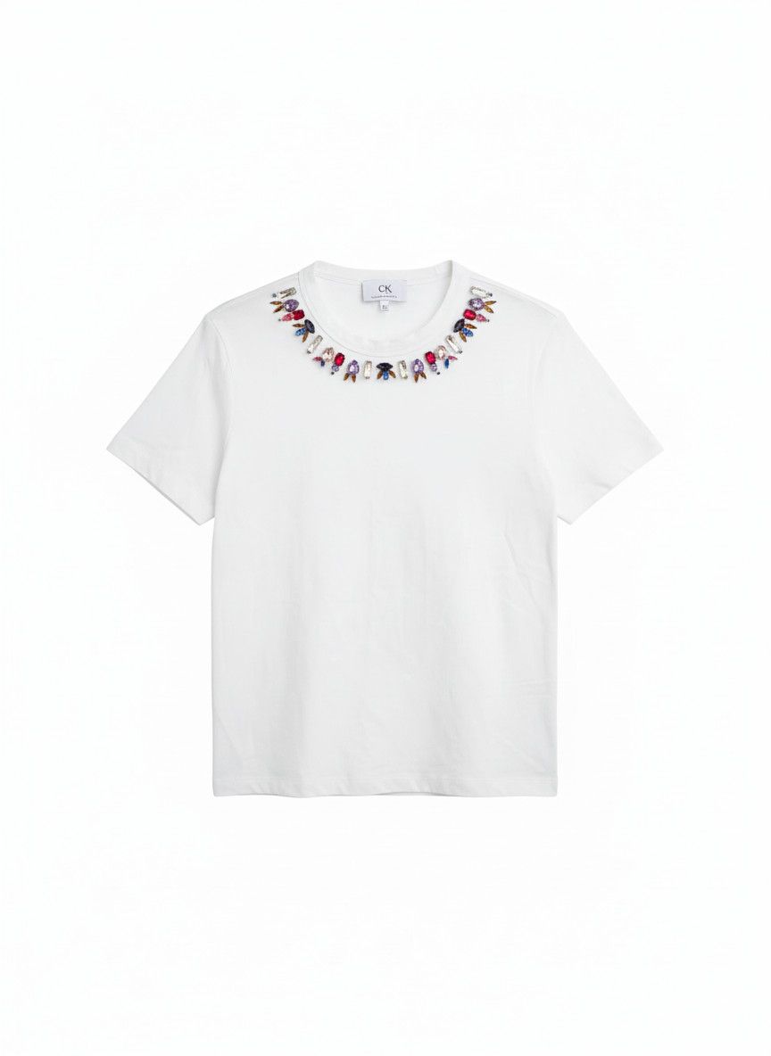 Calvin Klein CK Calvin Klein Women's White Short Sleeve Crew Neck T-Shirt Size S Size S / US 4 / IT 40 - 1 Thumbnail