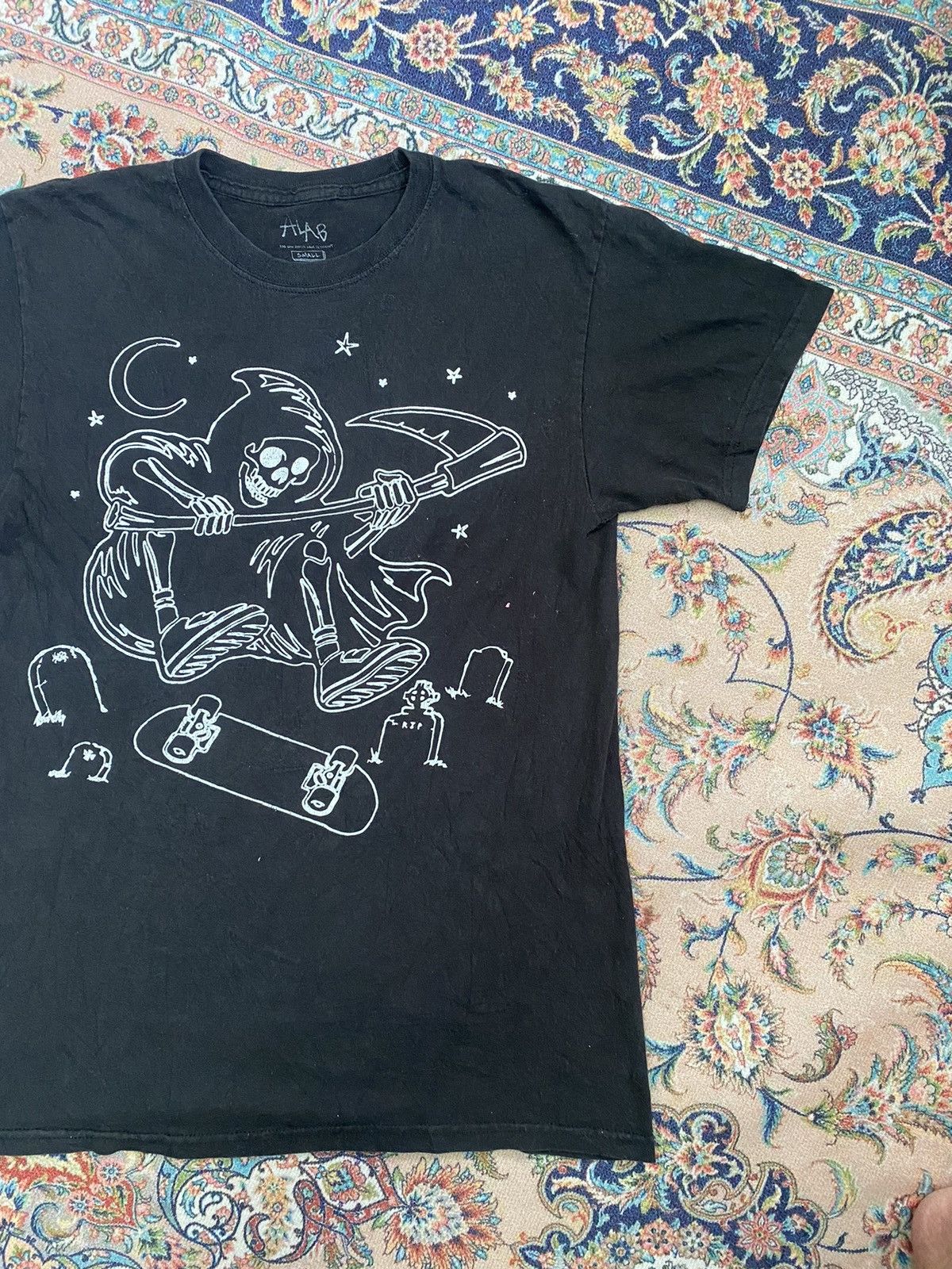 Vintage Alab Skull Skate black Tshirt 🚀 Size US S / EU 44-46 / 1 - 4 Thumbnail