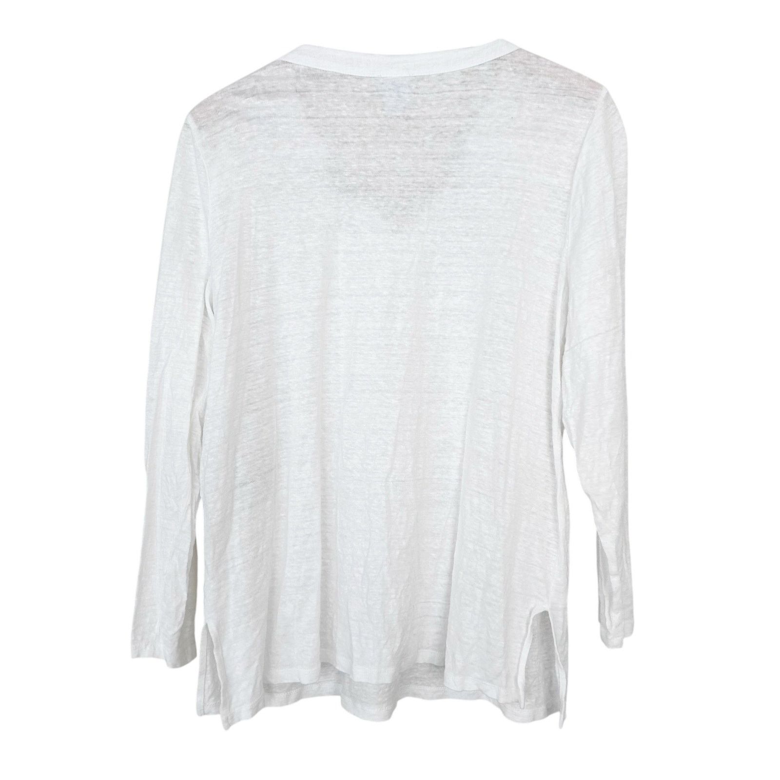 Chicos Chicos Beaded 100% Linen Split Neck Long Sleeve Shirt XL Size XL / US 12-14 / IT 48-50 - 6 Thumbnail
