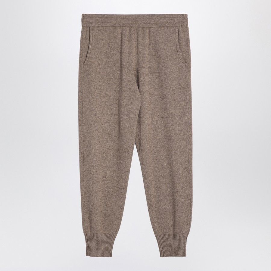 Brunello Cucinelli o1d2blof0824 Cashmere Jogging Trouser in Dark Beige Size 30" / US 8 / IT 44 - 1 Thumbnail