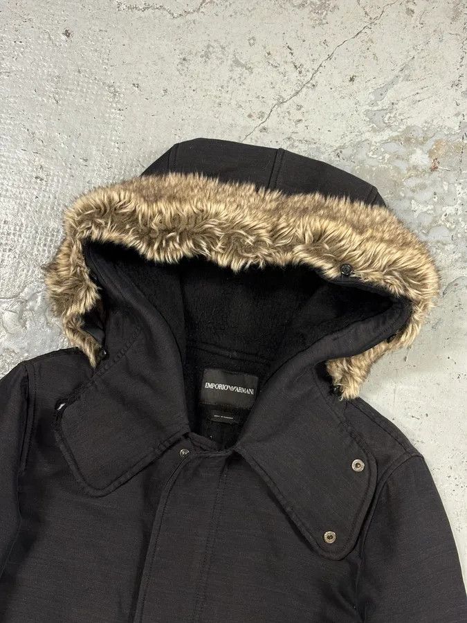 Emporio Armani AW2013 Emporio Armani Hooded Long Black Jacket Size US S / EU 44-46 / 1 - 4 Thumbnail
