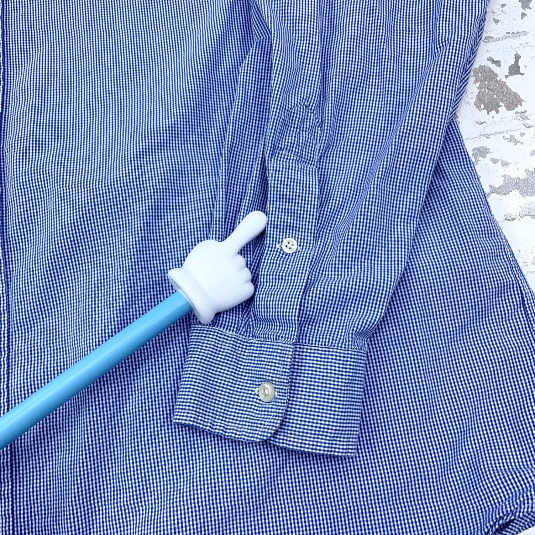Ralph Lauren Ralph Lauren Button-Up Shirt Men XL Blue White Check Casual Regular Fit Size 46R - 5 Thumbnail