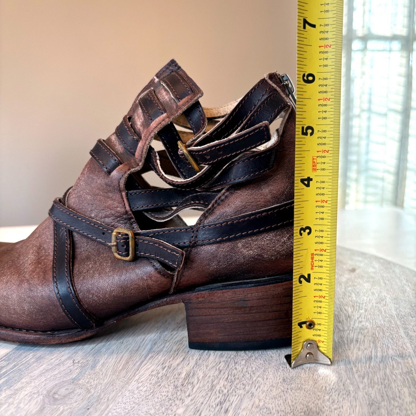 FREEBIRD Freebird Stair 10 Brown Strappy Harness Western Ankle Boots Size US 10 / IT 40 - 11 Thumbnail