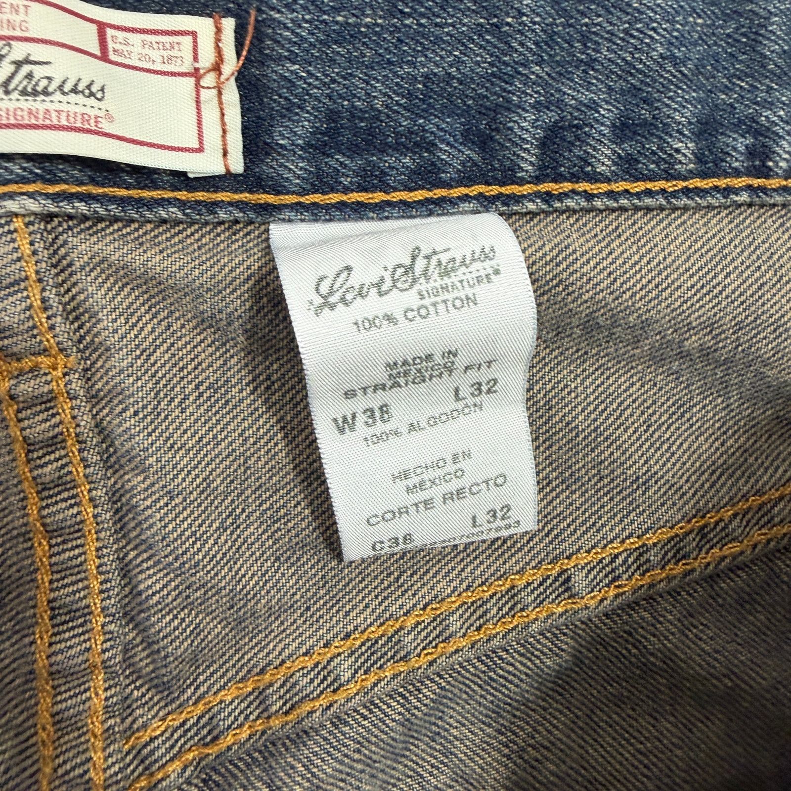 Levi's Vintage Levis Straight Fit Jeans Men's 38x32 Blue Sand Wash Size US 38 / EU 54 - 5 Thumbnail